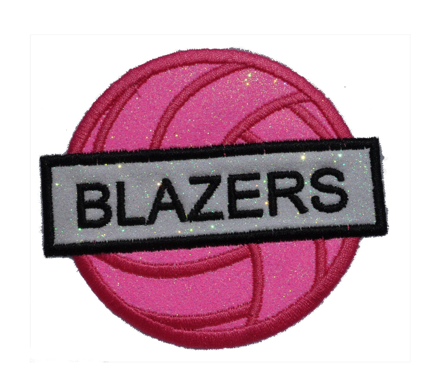Volleyball Team Name Tag Glitter Sparkle Letter Patch -  Iron or Sew on Vinyl - NO GLITTER MESS ! GL250