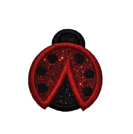 Ladybug Lady Bug 2.5 inch Sparkle Glitter Patch -  Iron or Sew on Vinyl - NO GLITTER MESS ! GL274