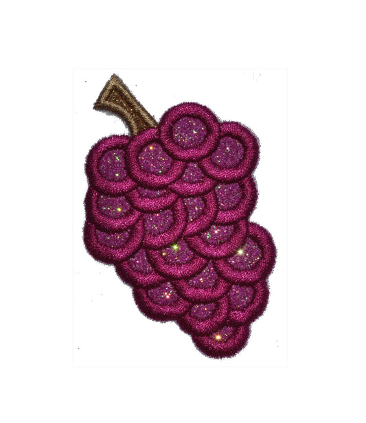 Grapes 3 inch glitter sparkle iron on Patch! GL262