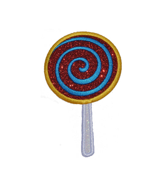 Lollipop, Swirl Sucker Choice of custom colors Candy Sparkle Vinyl Iron On Patch! GL182