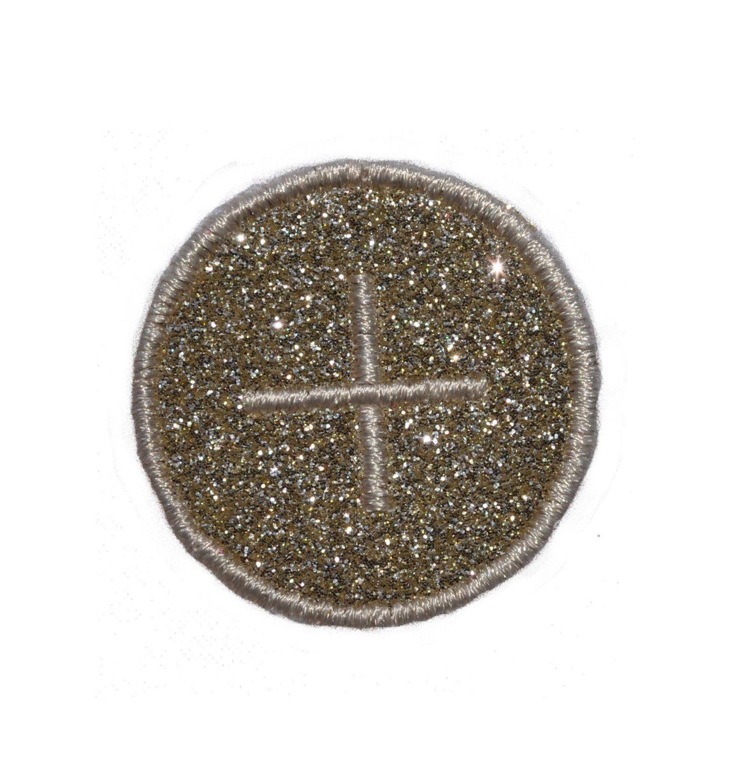 Communion Eucharist Host Presence Faith in God glitter sparkle iron on Cross Patch! GL285