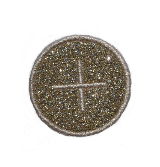 Communion Eucharist Host Presence Faith in God glitter sparkle iron on Cross Patch! GL285