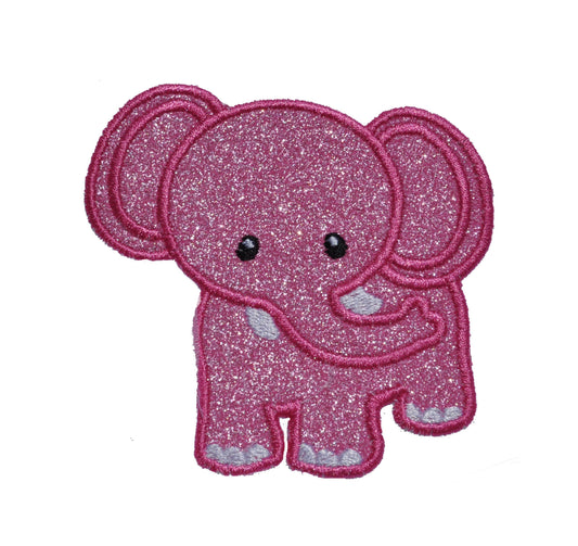 Custom Little Elephant Cute Sparkle Glitter Patch -  Iron or Sew on Vinyl - NO GLITTER MESS ! GL289