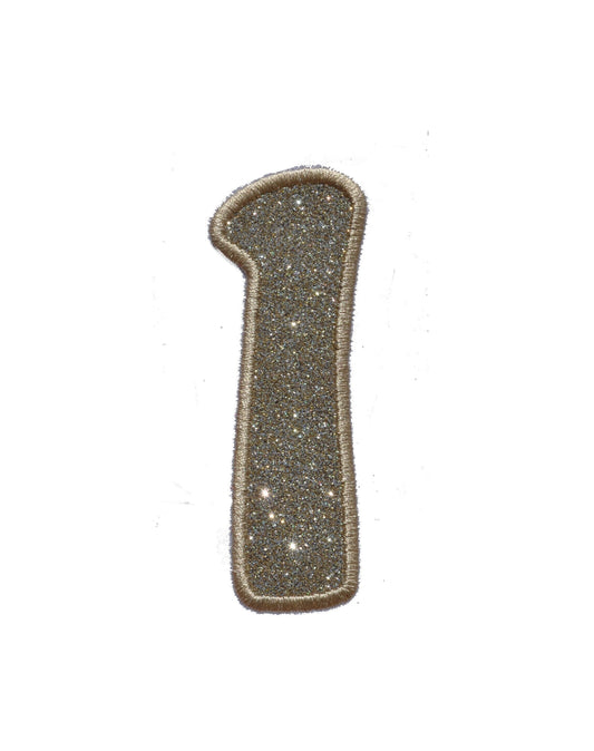 Prince George Wide Font Numbers Glitter Sparkle Letter Patch -  Iron or Sew on Vinyl - NO GLITTER MESS ! GL299