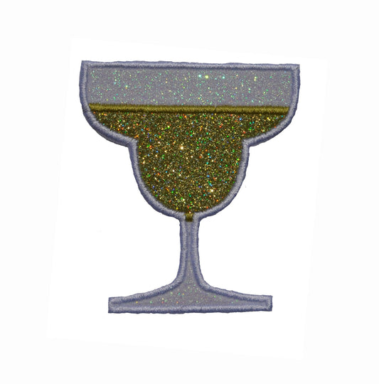 Margherita Liquor Drink 3 inch glitter sparkle iron on Patch! GL326