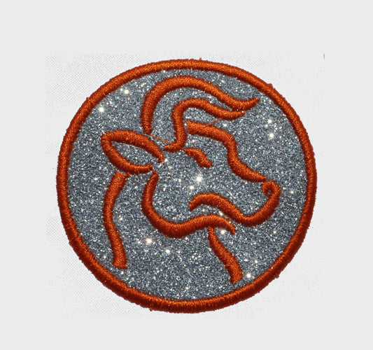 Taurus Zodiac Sign Horoscope 2 1/2 inch glitter sparkle iron on Patch! GL330