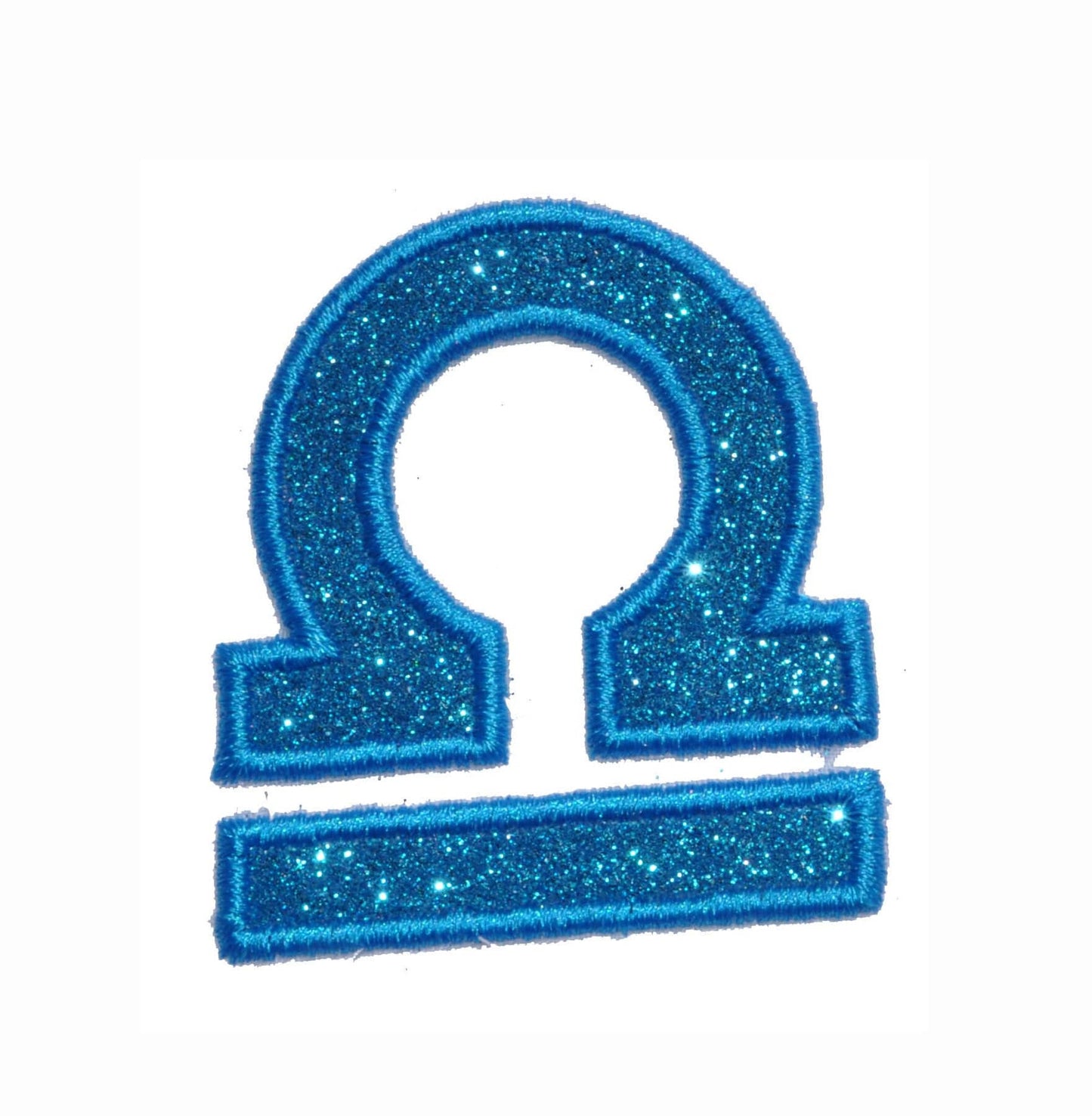 Horoscope Zodiac Glitter Sparkle Letter Patch -  Iron or Sew on Vinyl - NO GLITTER MESS ! GL337