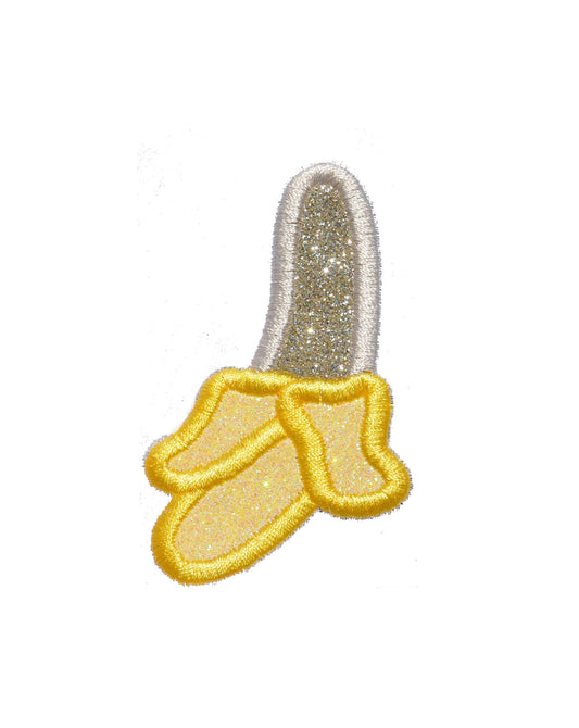 Banana Patch Sparkle Glitter Patch -  Iron or Sew on Vinyl - NO GLITTER MESS ! GL362