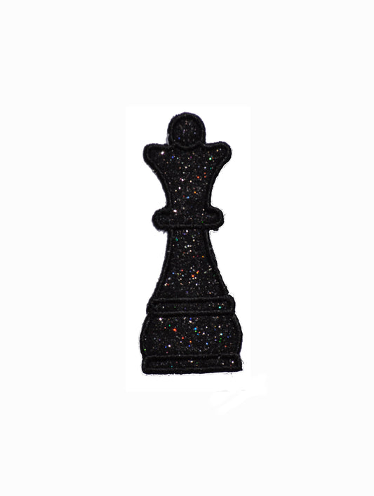 Queen Chess Piece Patch -  Iron or Sew on Vinyl Fabric- NO GLITTER MESS ! GL363