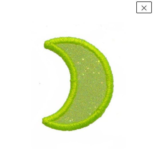 Miniature glitter sparkle iron on Moon Patch! GL22