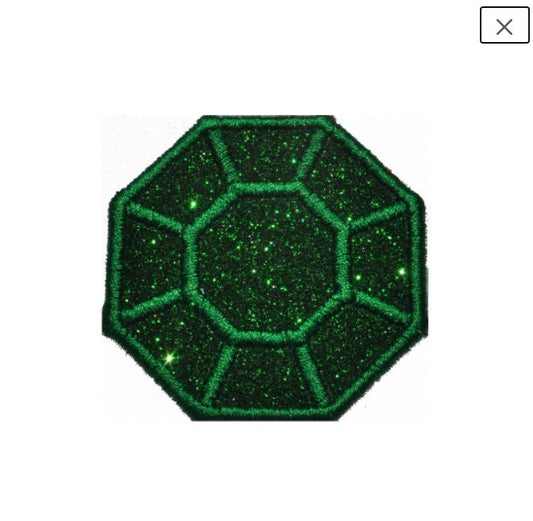Emerald May Birthstone or Diamond Wedding Sparkle Glitter Patch -  Iron or Sew on Vinyl - NO GLITTER MESS ! GL353