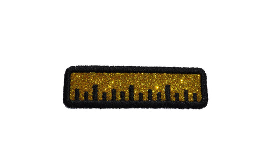 Ruler Teacher Gift Personalized NO MESS Glitter Sparkle Patch -  Iron or Sew on Vinyl - GL411