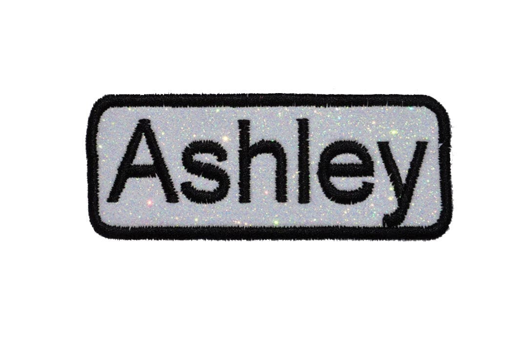 Name Patch Custom Personalized Personalized Bling Glitter Patch - Iron or Sew on Vinyl - NO GLITTER MESS! GL426a
