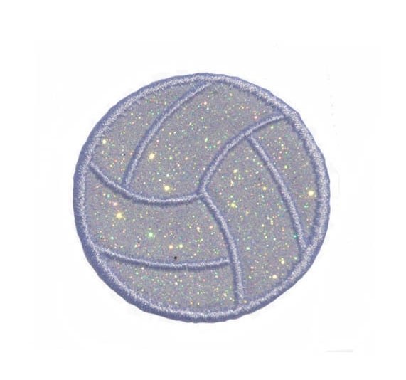 Volleyball Miniature 2 inch glitter sparkle iron on Patch! GL159