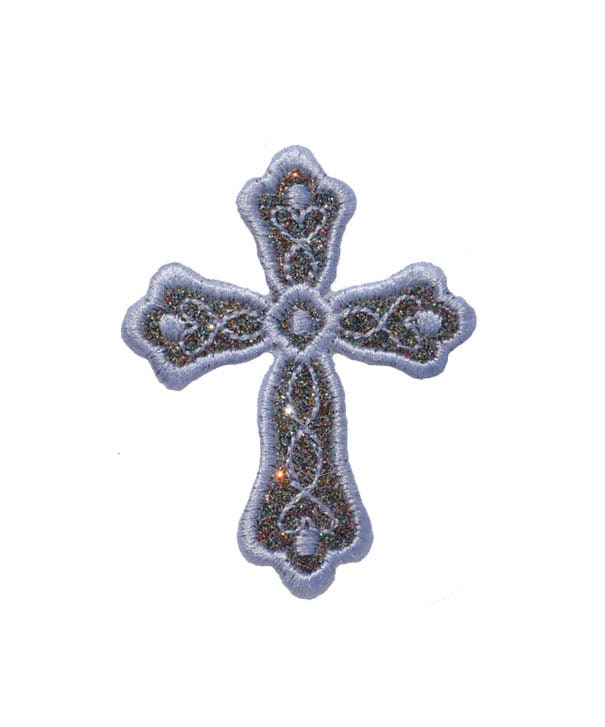 Cross Christian 3 inch glitter sparkle iron on Cross Patch! GL439