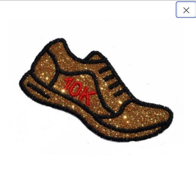 Tennis shoe, jogging crossfit with or without 5K Running Shoe Sparkle Glitter Patch -  Iron/Sew on Vinyl NO GLITTER MESS ! GL397