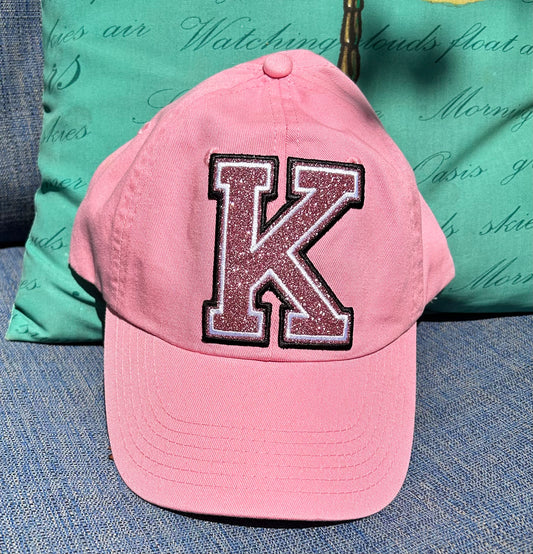 Glitter Letter Patch Hat Varsity Letter Patch Hat