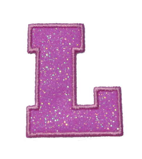 Varsity Chunky Comic College Glitter Sparkle Letter Patch -  Iron or Sew on Vinyl - NO GLITTER MESS ! GL227